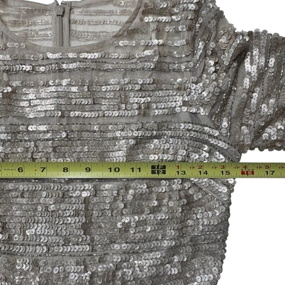 NWT Johnny Was Champagne Beaded Mesh Dress Size 4 Cocktail Party Evening Event - Picture 8 of 14